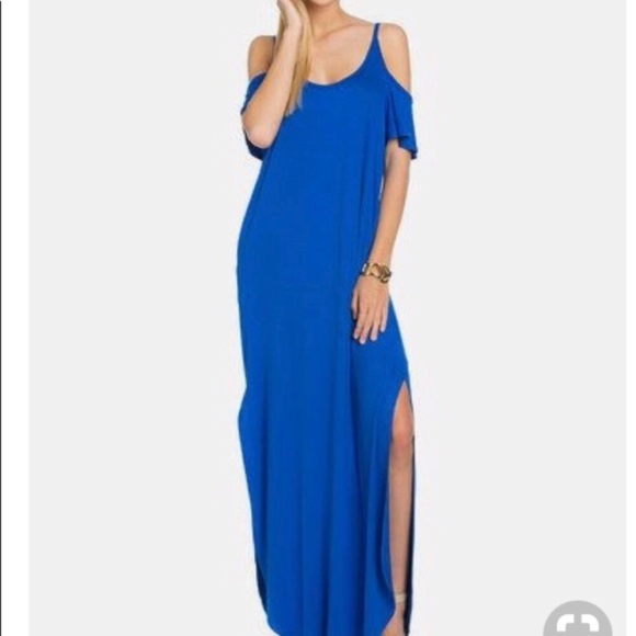 Dresses & Skirts - 1 Medium LEFT! Cold Shoulder Maxi Dress Royal Blue